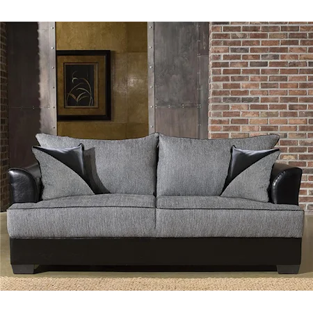 Stationary Sofa with Track Arms